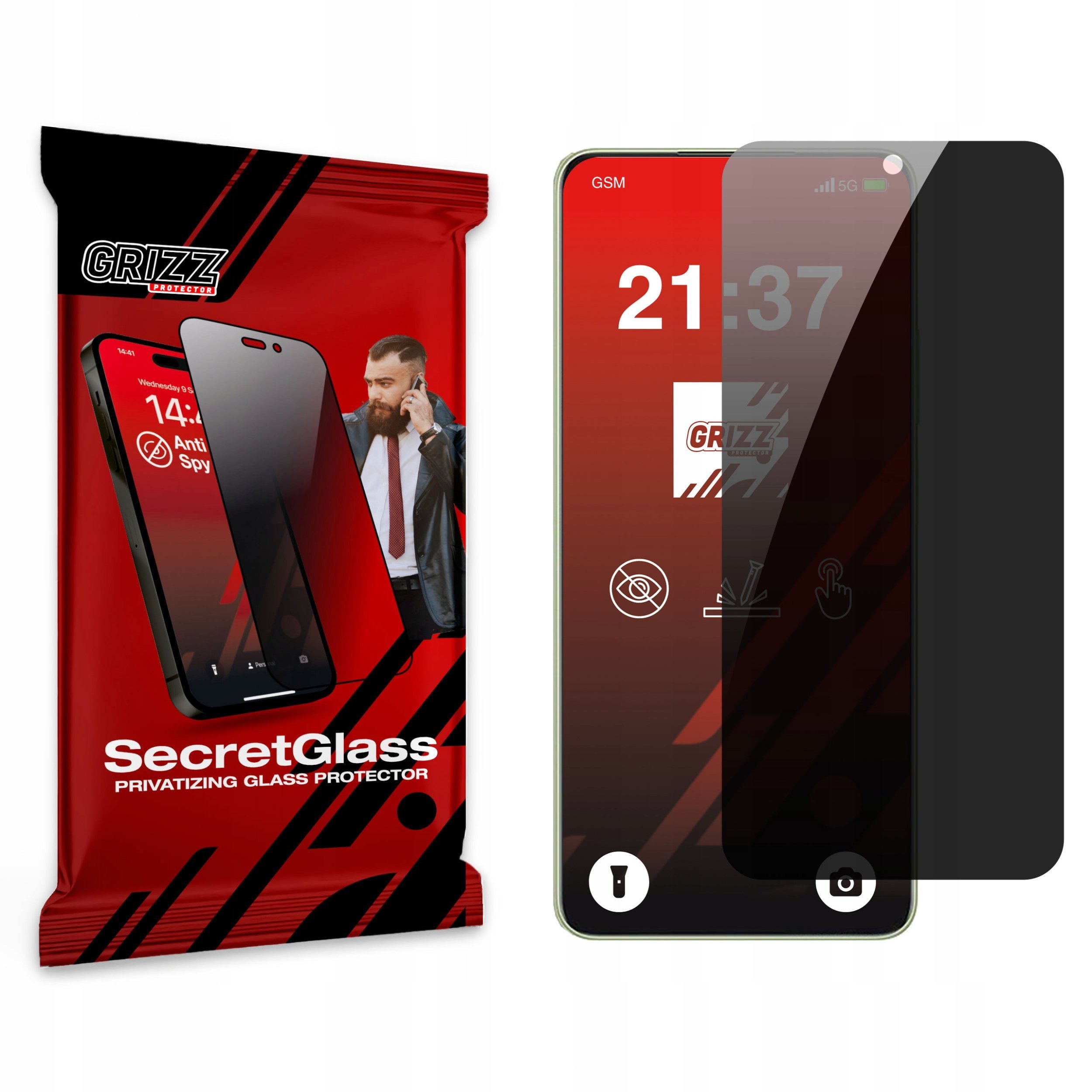 Szkło prywatyzujące GrizzGlass SecretGlass do Oppo A5 Energy