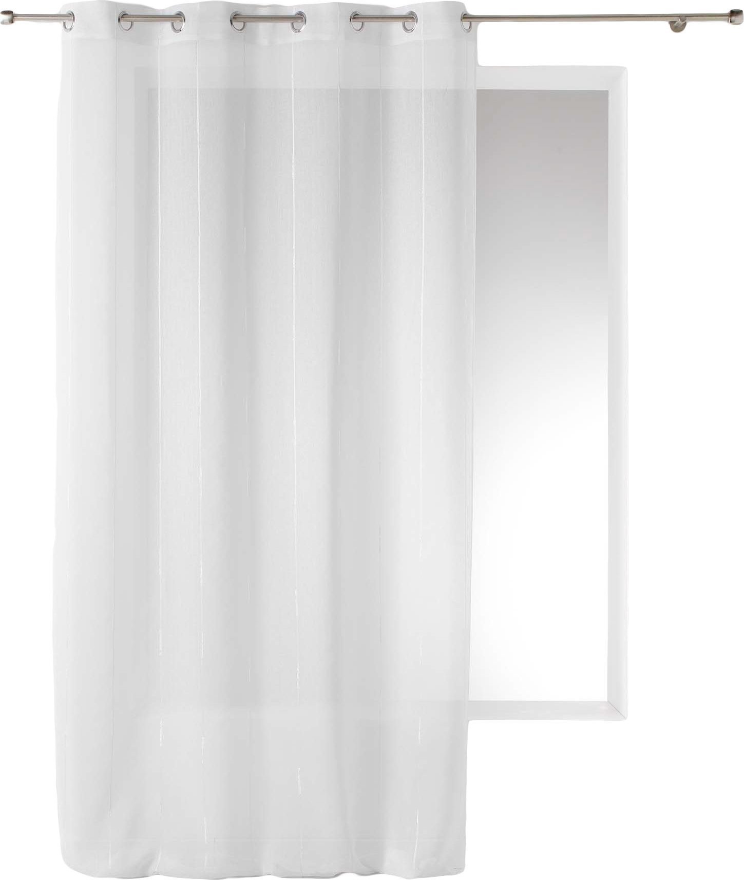 Douceur d`Interieur Firana na przelotkach biała LINAHE, 140 x 260 cm