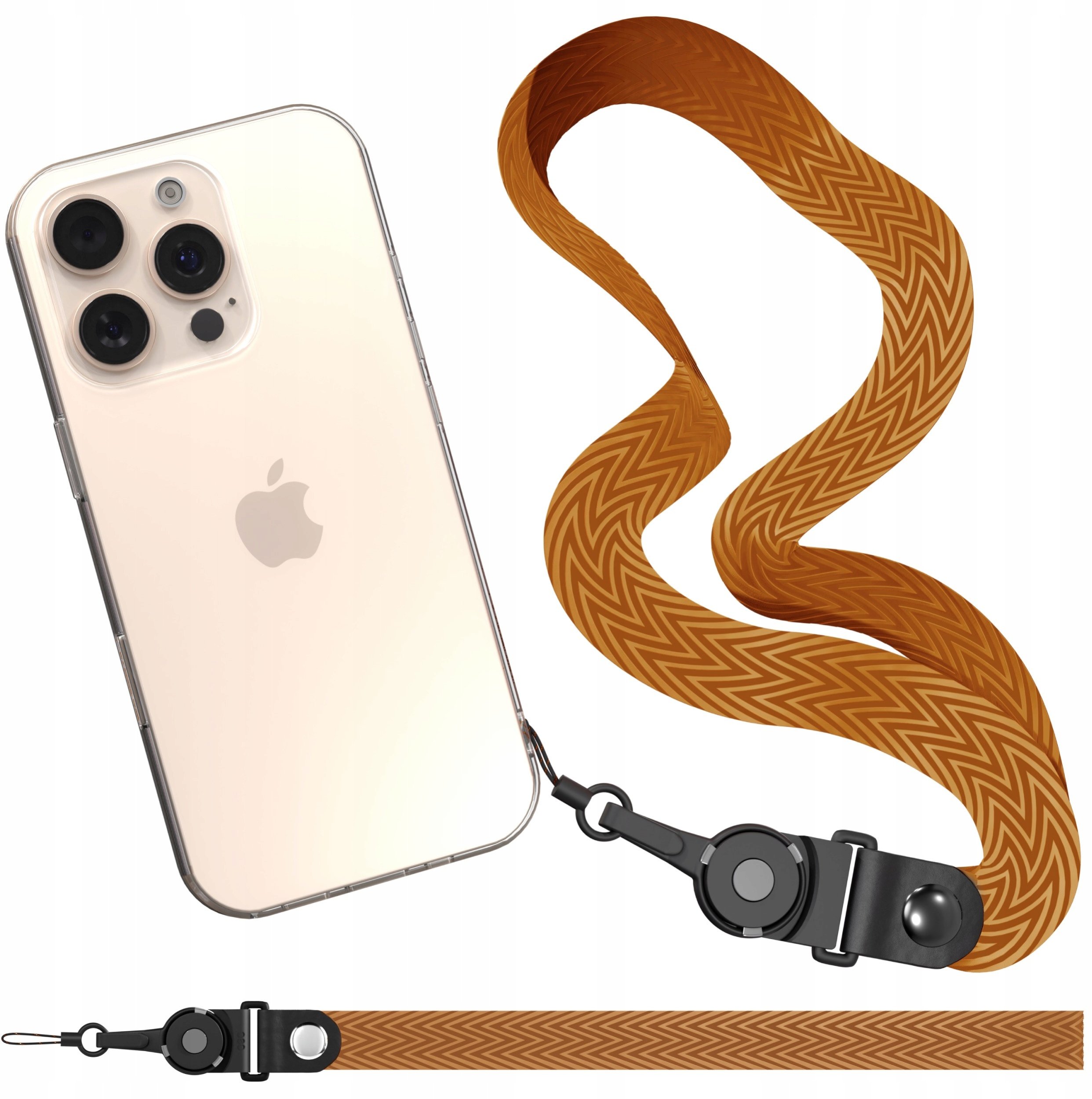 Smycz Do Telefonu Pasek Zawieszka Na Szyję Uniwersalna Brązowa Smyczka 52cm