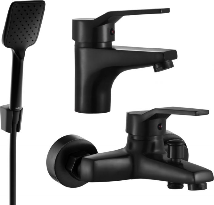 Mexen Mexen Caro R62 zestaw wannowy, czarny - 746603R62-70