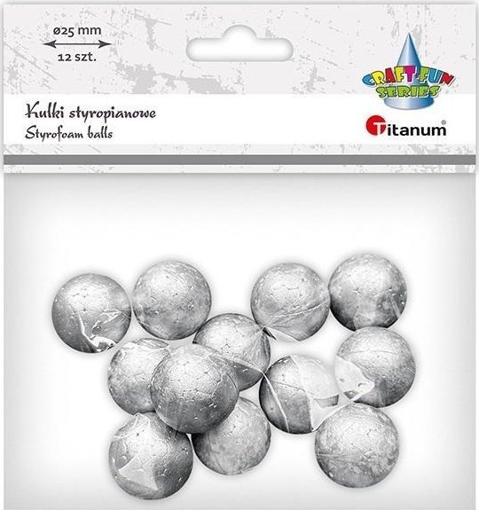 Kulki styropianowe 25mm 12szt srebrne