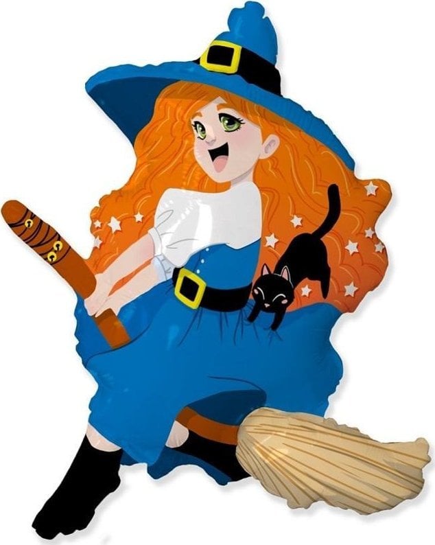 Balon foliowy Czarownica na miotle 61cm
