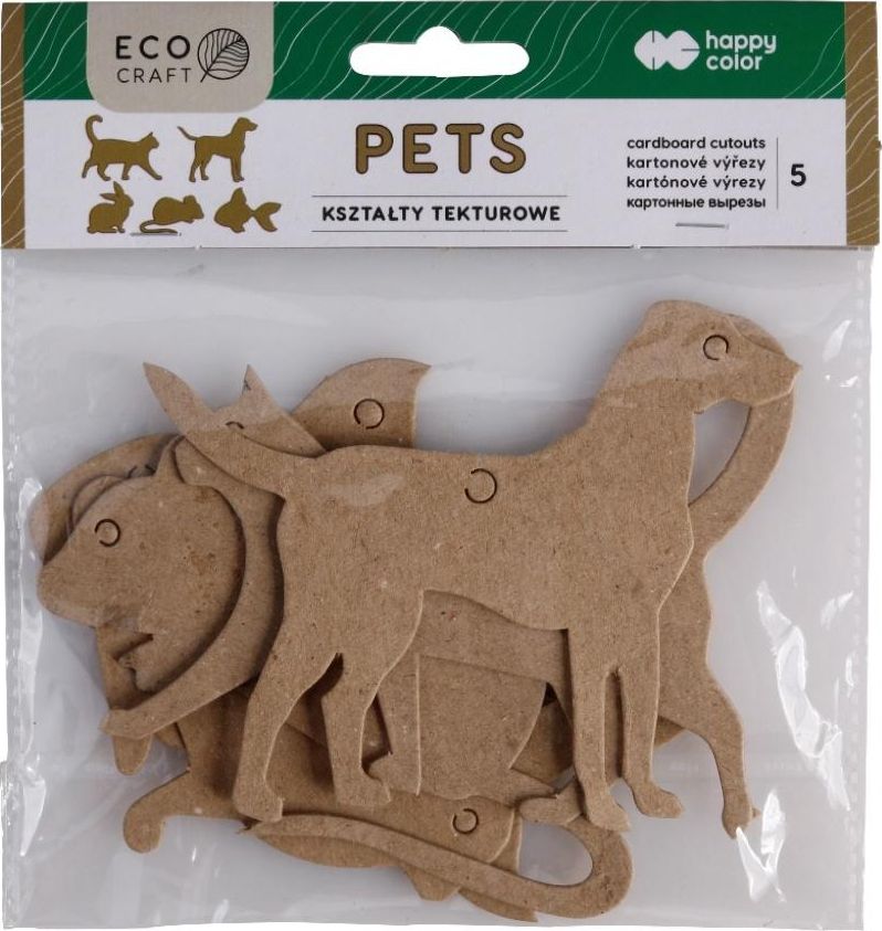 Happy Color Zestaw kształtów tekturowych Pets 5szt HAPPY COLOR