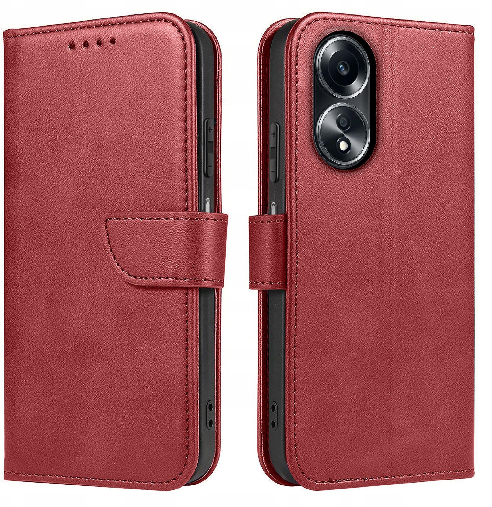 Etui do Oppo A58 4G Skórzane PORTFEL SKIN CASE + Szkło 9H