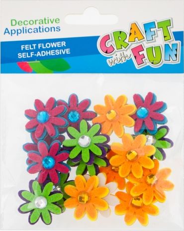 Craft with Fun CF OZDOBA DEK KWIATY FILC SPRZYL 16SZT PBH12/288