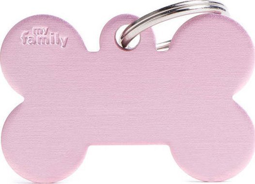 Zawieszka Adresówka Identyfikator z grawerem dla psa i kota duża kość różowa