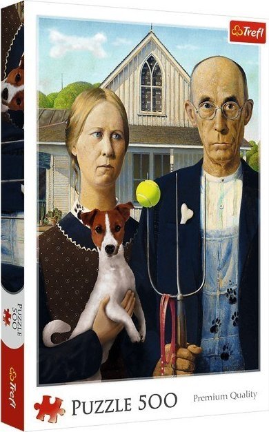 Trefl Puzzle American Gothic: Psia Edycja 500 elementów (37526)