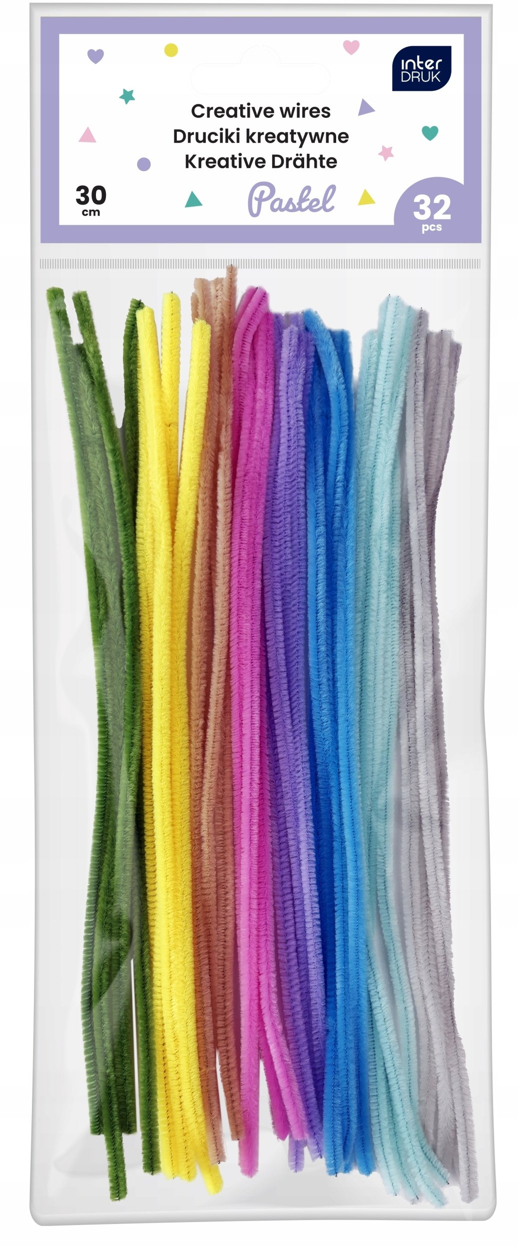 Druciki kreatywne 30cm pastel 32szt