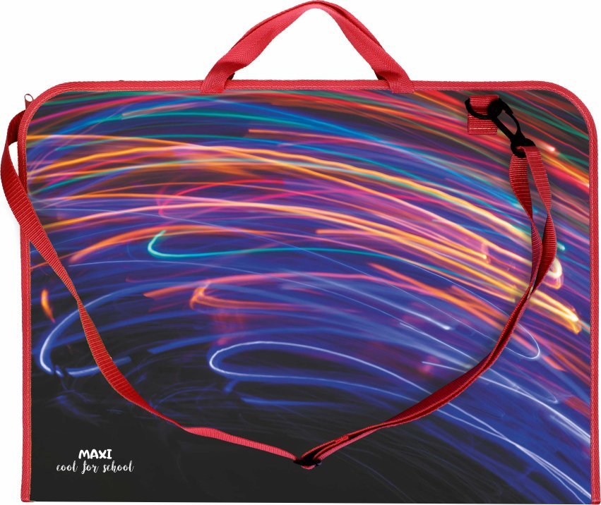 Biurfol Teczka na rysunki rysunkowa A3 z paskiem rączką plastikowa PP Lights