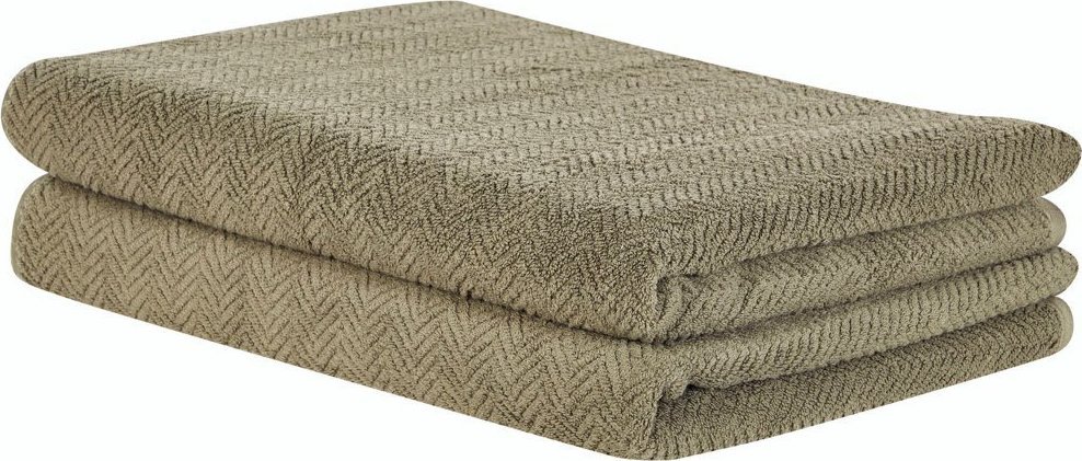 Beliani Komplet 2 ręczników bawełnianych frotte zielony MITIARO