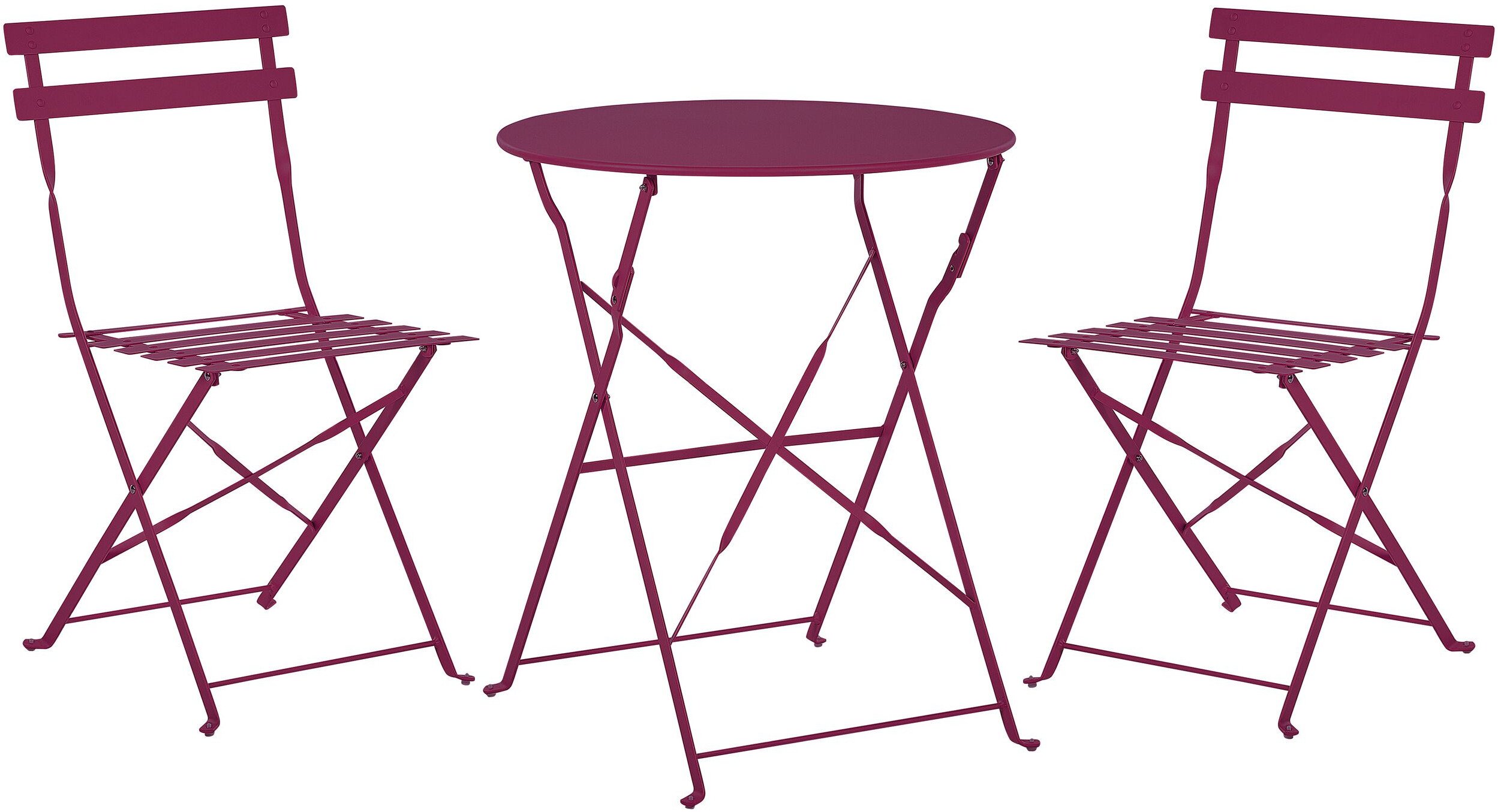 Zestaw mebli balkonowych Składane FIORI Metal Burgundowy