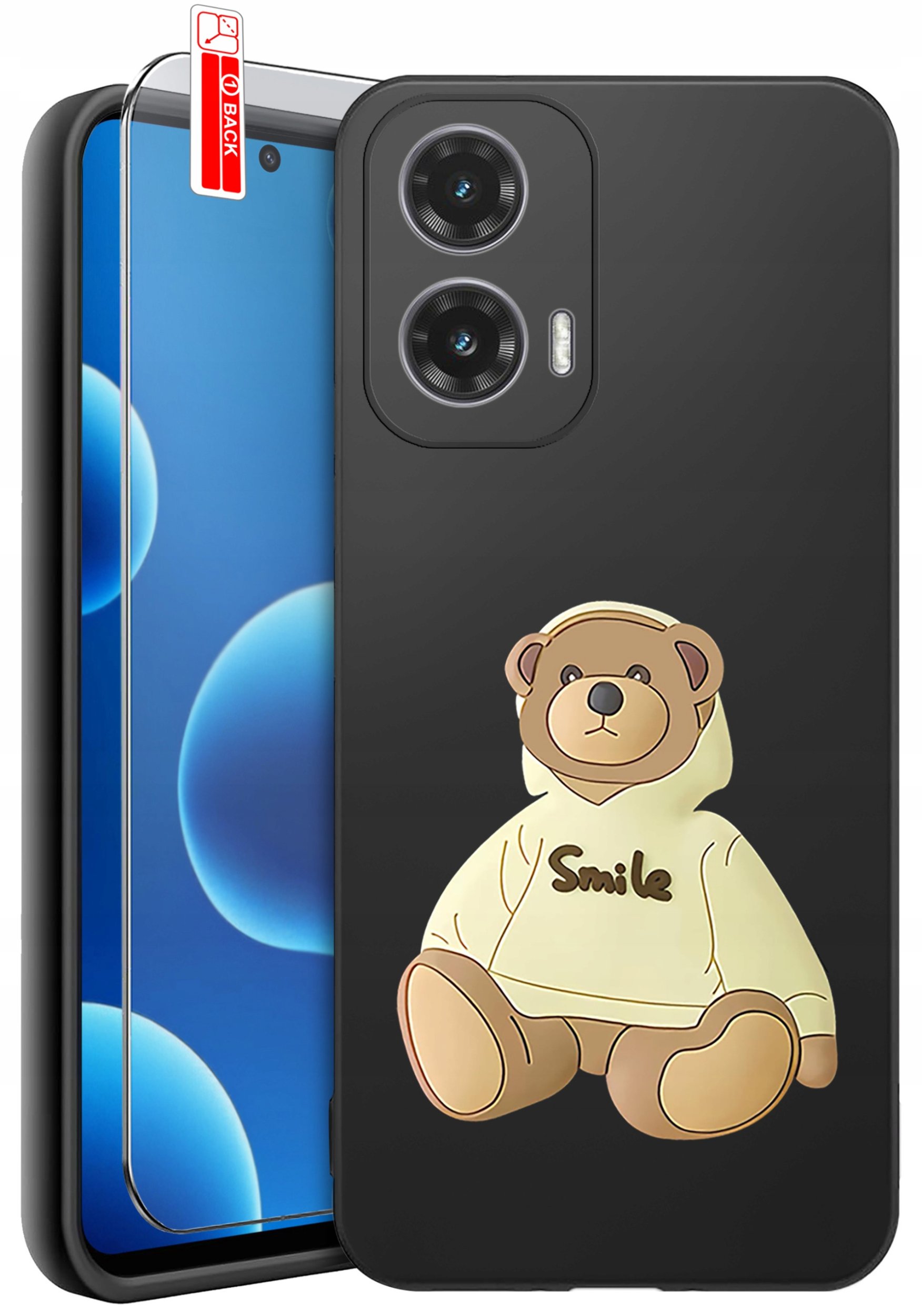 ETUI do Motorola Moto G45 5G | WZORY | SILIKONOWE MATT CASE + SZKŁO 9H