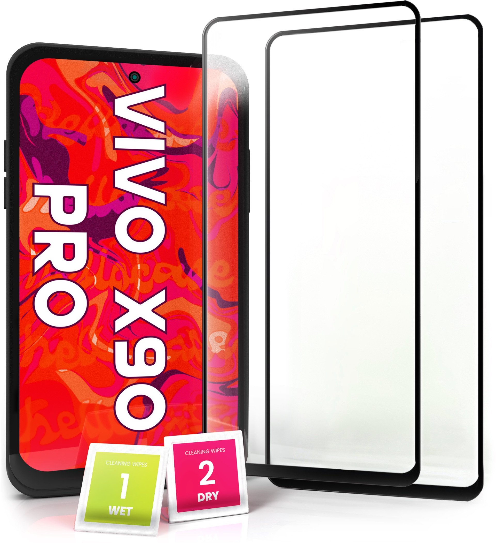 2-PAK Szkło Hartowane do Vivo X90 Pro (Pełne 5D, Curved, Zakrzywione, 9H)