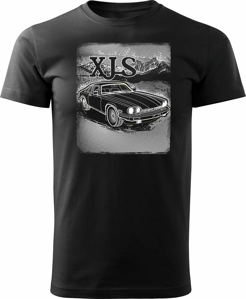 Topslang Koszulka z samochodem jaguar z jaguarem xjs kolekcjonerska męska czarna REGULAR M