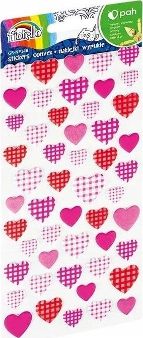 Fiorello Naklejki wypukłe serca w kratkę GR-NP148 FIORELLO