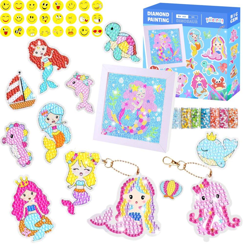 HAFT DIAMENTOWY DIAMOND PAINTING MOZAIKA DIAMENTOWA DLA DZIECI + NAKLEJKI