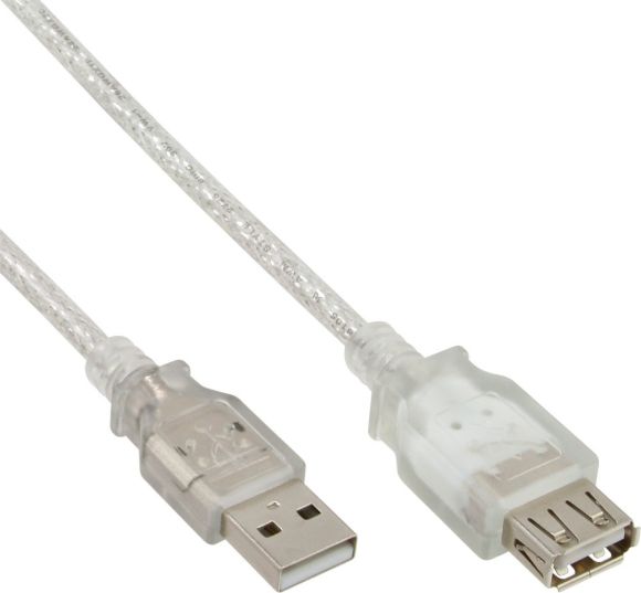 Kabel USB InLine USB-A - USB-A 0.3 m Przezroczysty (34650)