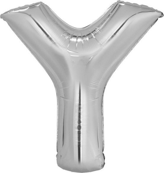 Balon foliowy litera Y srebrna metalik duża 34''