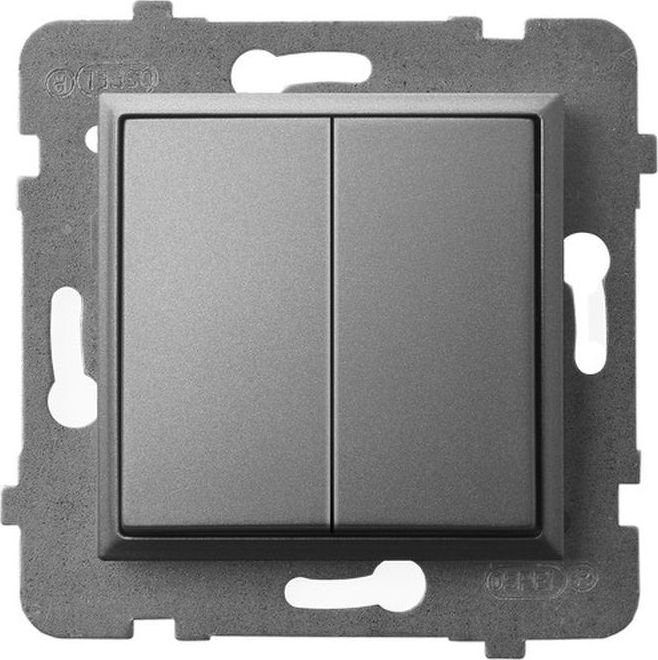 Ospel ARIA Przycisk podwójny szary mat ŁP-17U/m/70