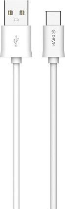 Kabel USB Devia USB-A - USB-C 2 m Biały (BRA006903)