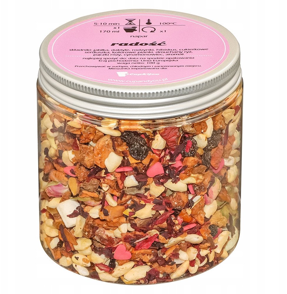 Cup&You Herbata owocowa sypana Radość o smaku kandyzowanego jabłka 100g - gotowa na prezent