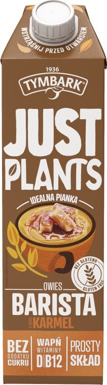 Tymbark Tymbark Just Plants Napój owies barista o smaku karmel 1 l