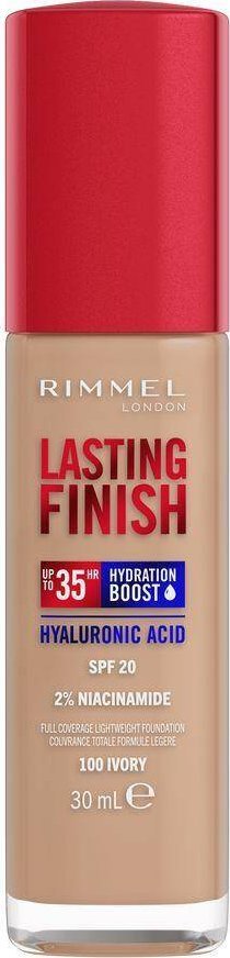 Rimmel Rimmel Lasting Finish 35H silnie nawilżający i długotrwale kryjący podkład do twarzy z filtrem SPF20 100 Ivory 30ml
