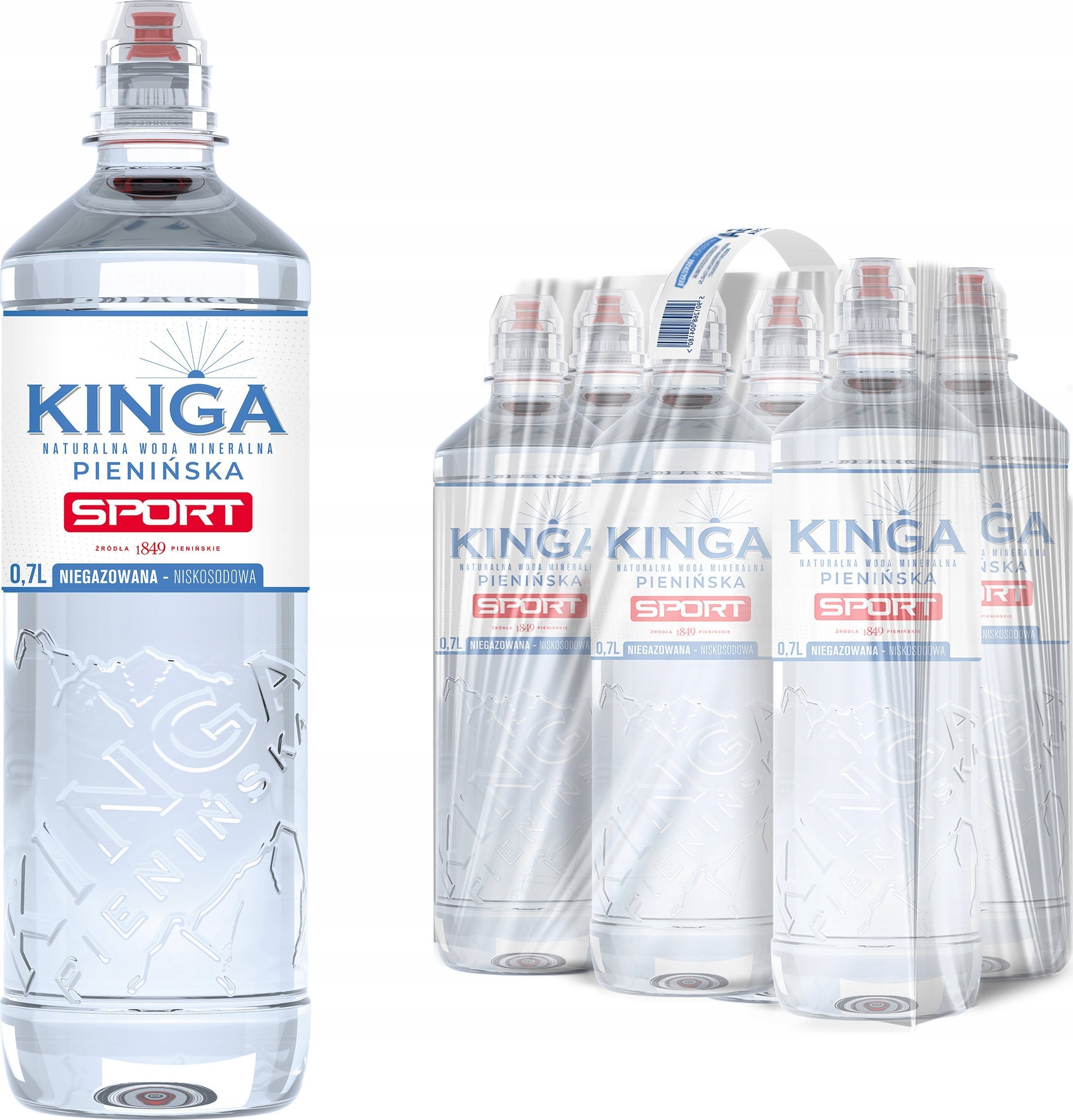 6x Kinga Pienińska woda mineralna SPORT niegazowana 0,7l