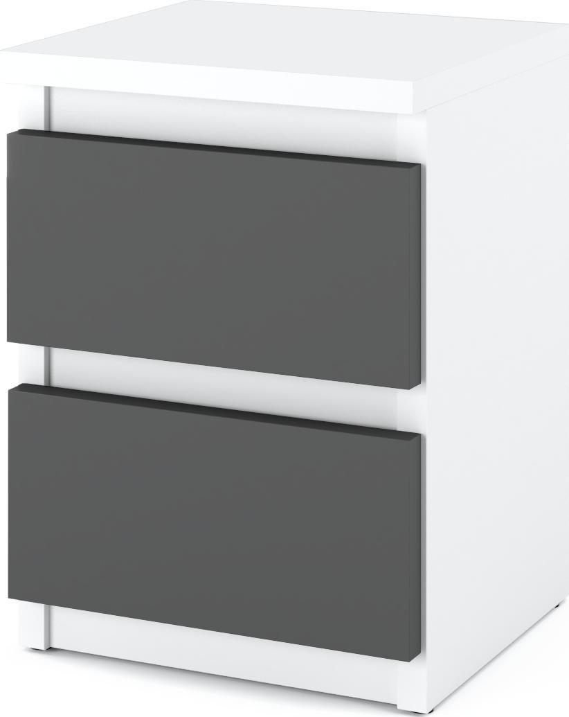 Stiv-Meble SZAFKA NOCNA BIAŁY MAT/SZARY MAT