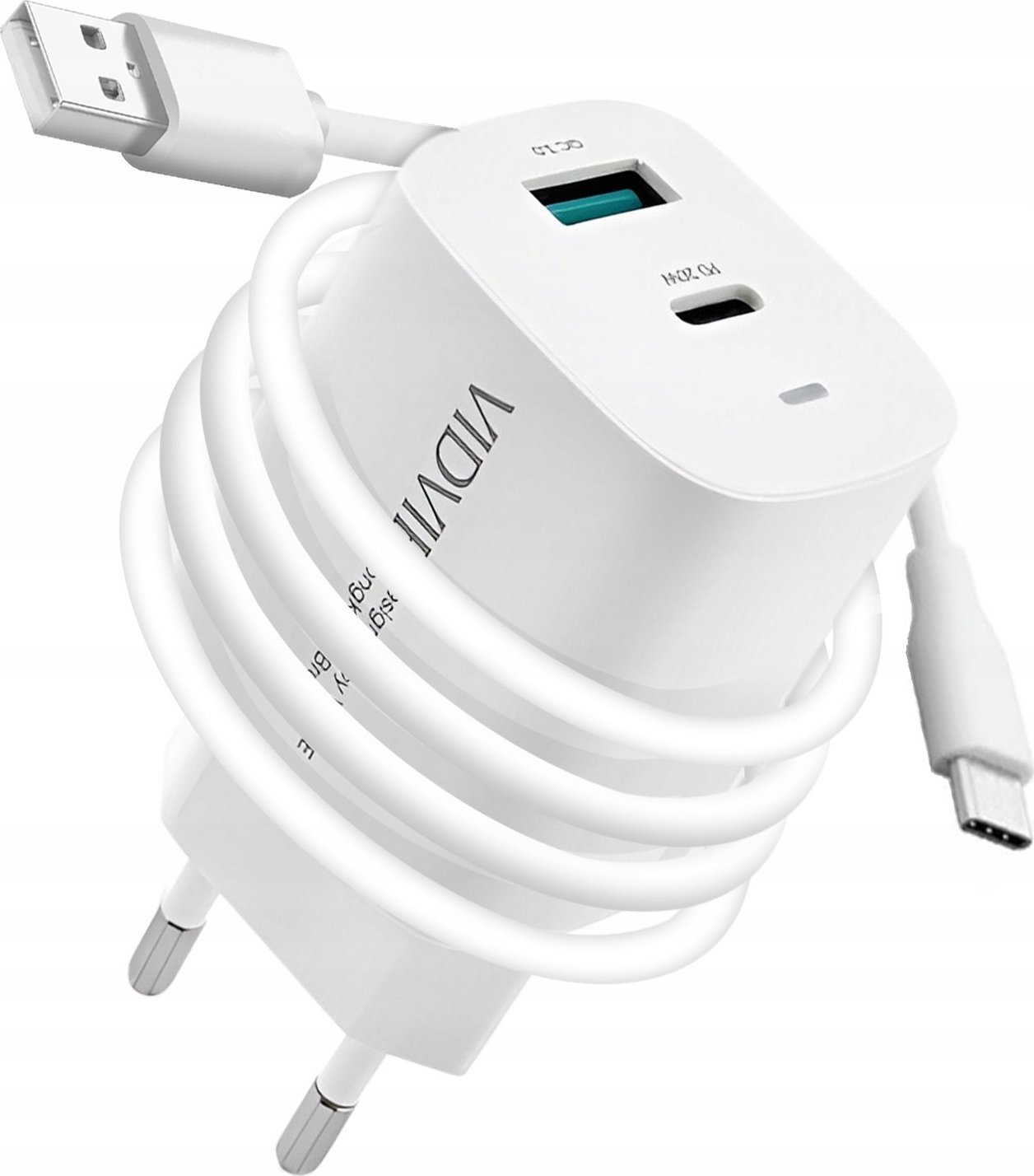 Ładowarka Vidvie ZESTAW | SZYBKA ŁADOWARKA SIECIOWA USB TYPE-C + KABEL TYPE C | PD20W 3000mA