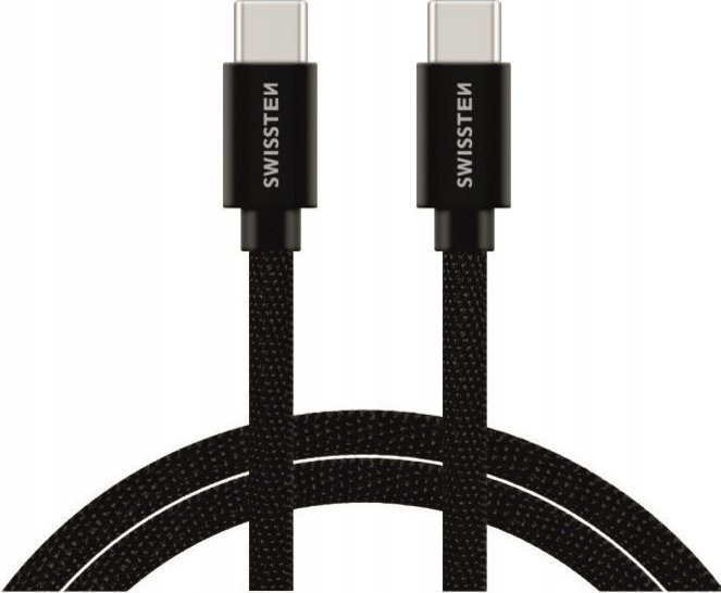 Kabel USB Swissten USB-C - USB-C 1.2 m Czarny (SW-QU-TYPC-3.1-BK)