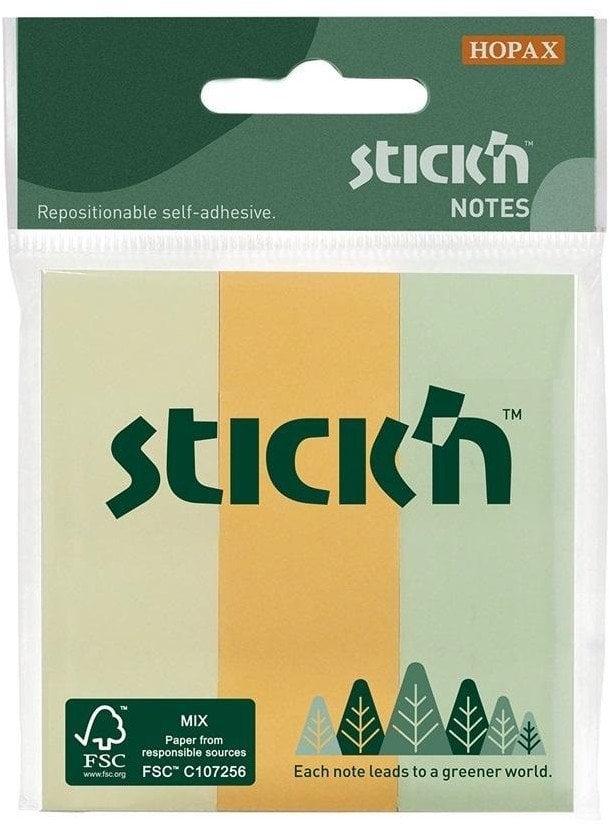 Notes samoprzylepny 76x25mm 3 kolory pastel 50k.