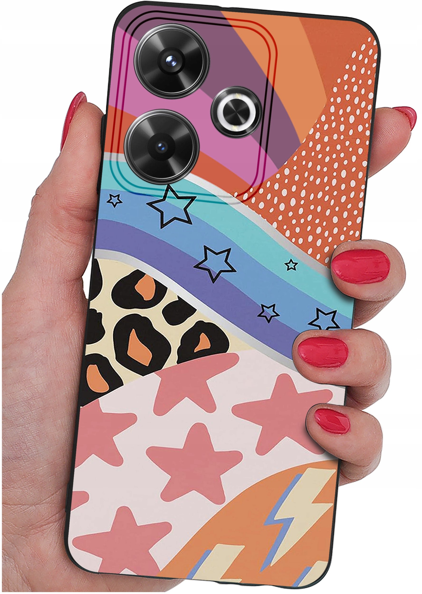 Etui do Xiaomi Redmi 13 4G WZORY |SILIKONOWE MATT CASE + SZKŁO 9H