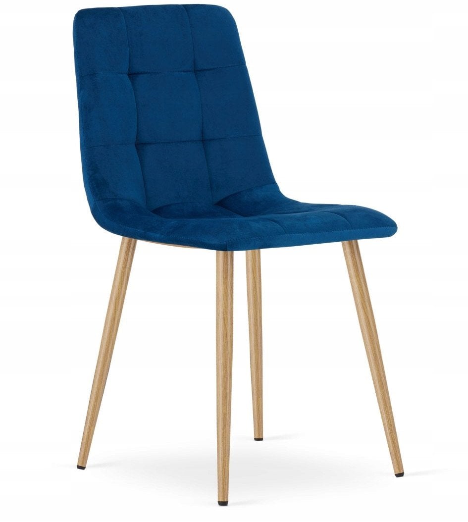 Krzesło KARA - granat aksamit / nogi kolor drewna x 1