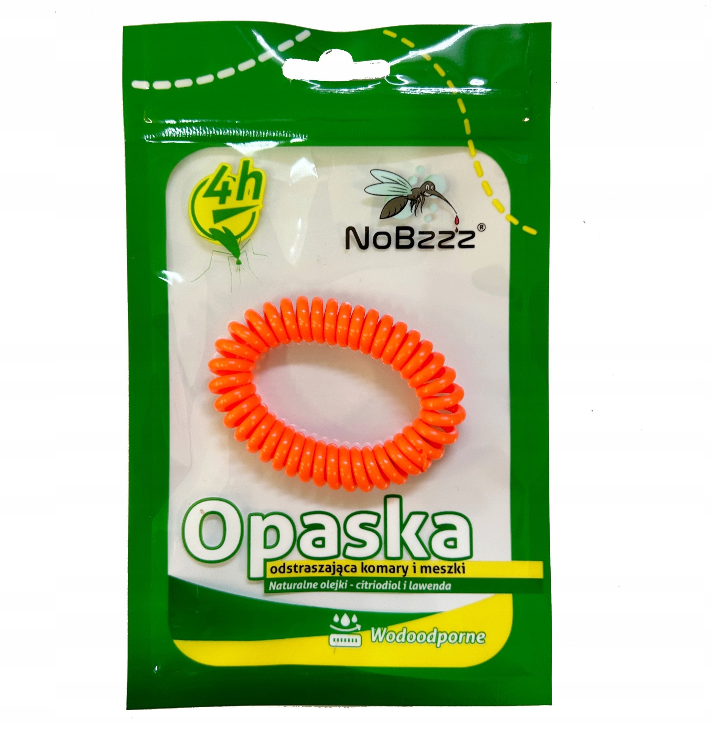 ...NoBzzz OPASKA NA KOMARY i MESZKI DLA DZIECI i DOROSŁYCH Sprężynka Pomarańcz