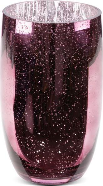 Eurofirany SZKLANY WAZON DEKORACYJNY MOLLY (FI) 16X28 CM RÓŻOWY