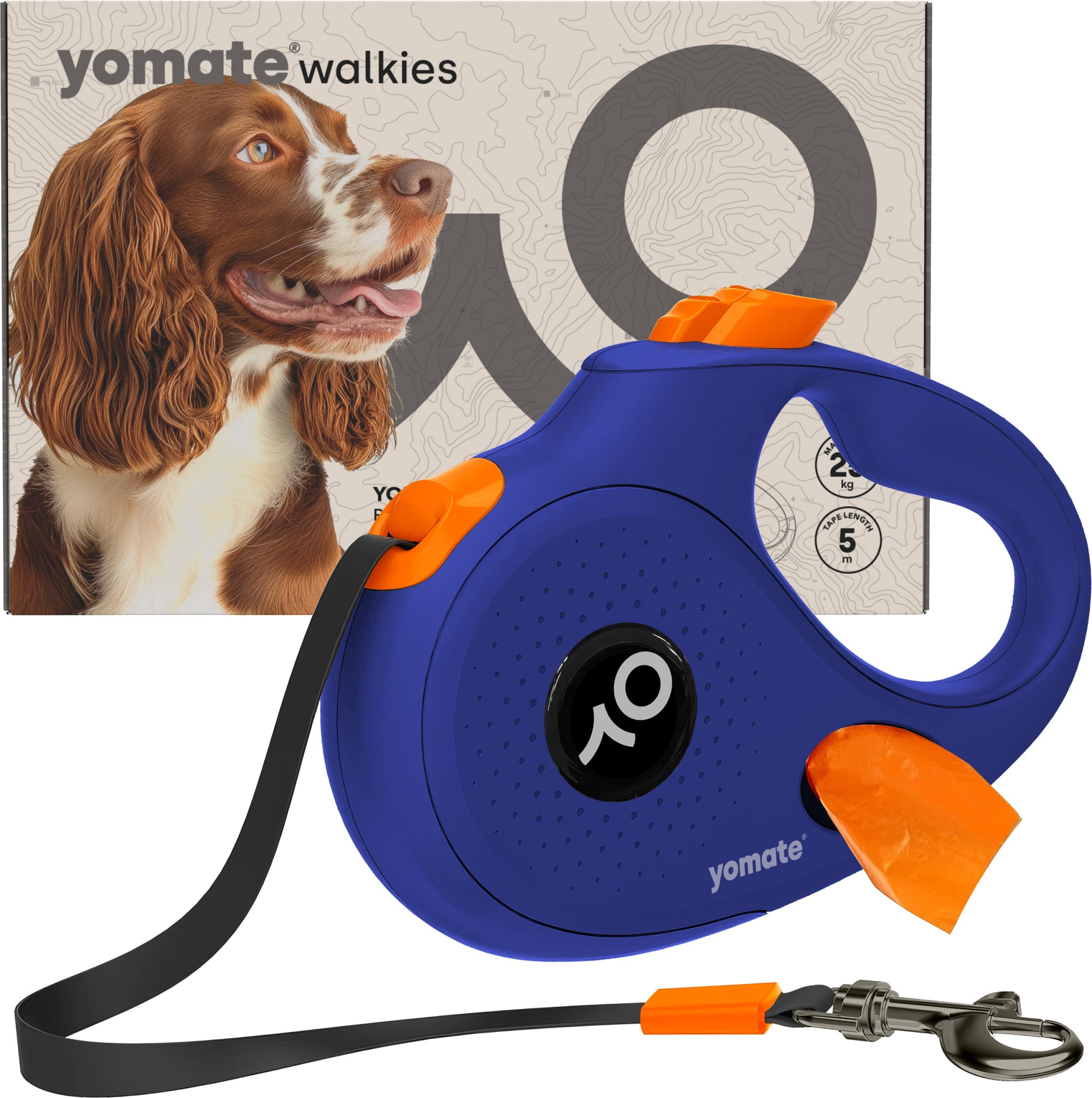 YOMATE! SMYCZ AUTOMATYCZNA DLA ŚREDNIEGO PSA ZWIJANA Z BLOKADĄ