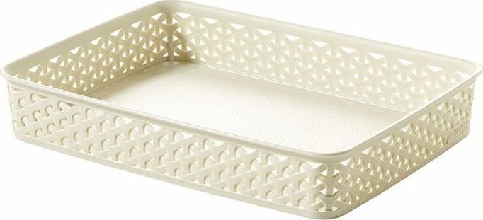 Curver Organizer do biura/łazienki/kuchni A4 taca koszyk pudełko CURVER rattan Kremowy uniwersalny