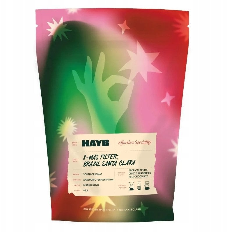 Kawa ziarnista HAYB kawa ziarnista X-mas Brazil Santa Clara Anaerobic Fermentation Filter 250 g