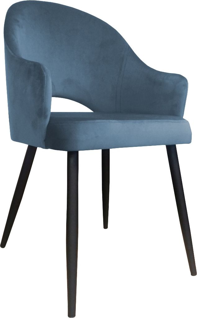 Atos Krzesło JENISEJ BL VELVET szare z czarnymi nogami ATOS