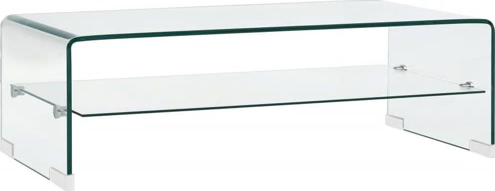 vidaXL Stolik kawowy, przezroczysty, 98 x 45 x 31 cm, szkło hartowane