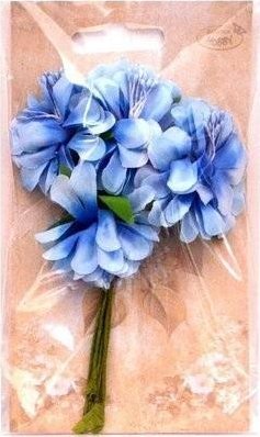 Kwiaty materiałowe niebieskie 4cm 6szt