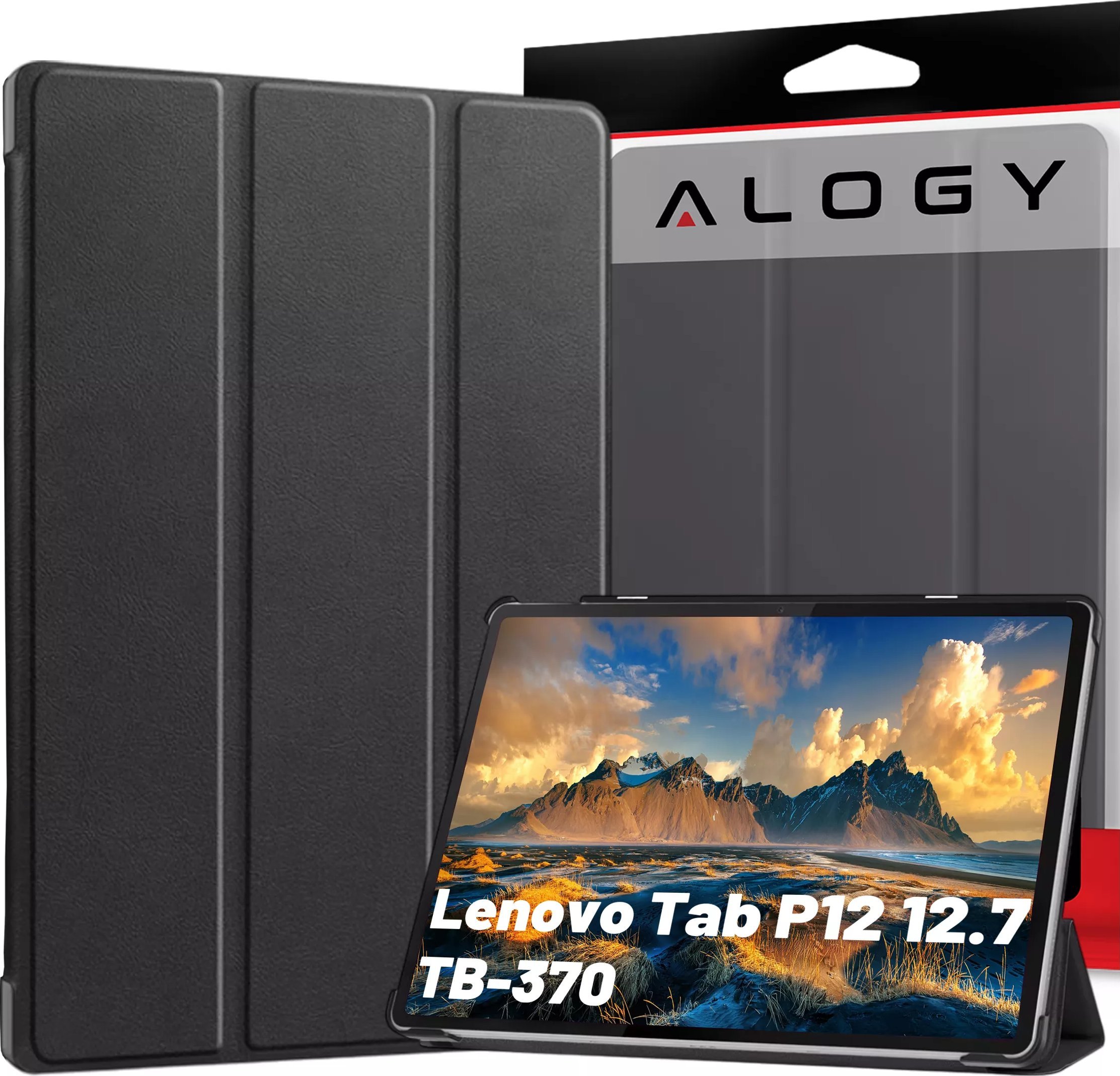 Etui ochronne do Lenovo Tab P12 12.7 TB-370 obudowa na tablet Alogy Book Cover Case Czarne