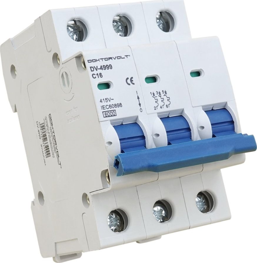 Doktorvolt Wyłącznik nadprądowy 3P C16A 6kA bezpiecznik Typ S Doktovolt 4999