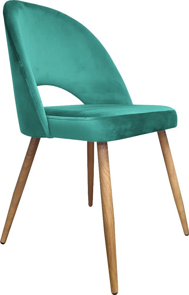 Atos Krzesło ISKAR 2 VELVET morskie/dąb tapicerowane aksamitem ATOS