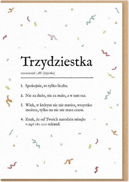 Karnet Urodziny - trzydziestka