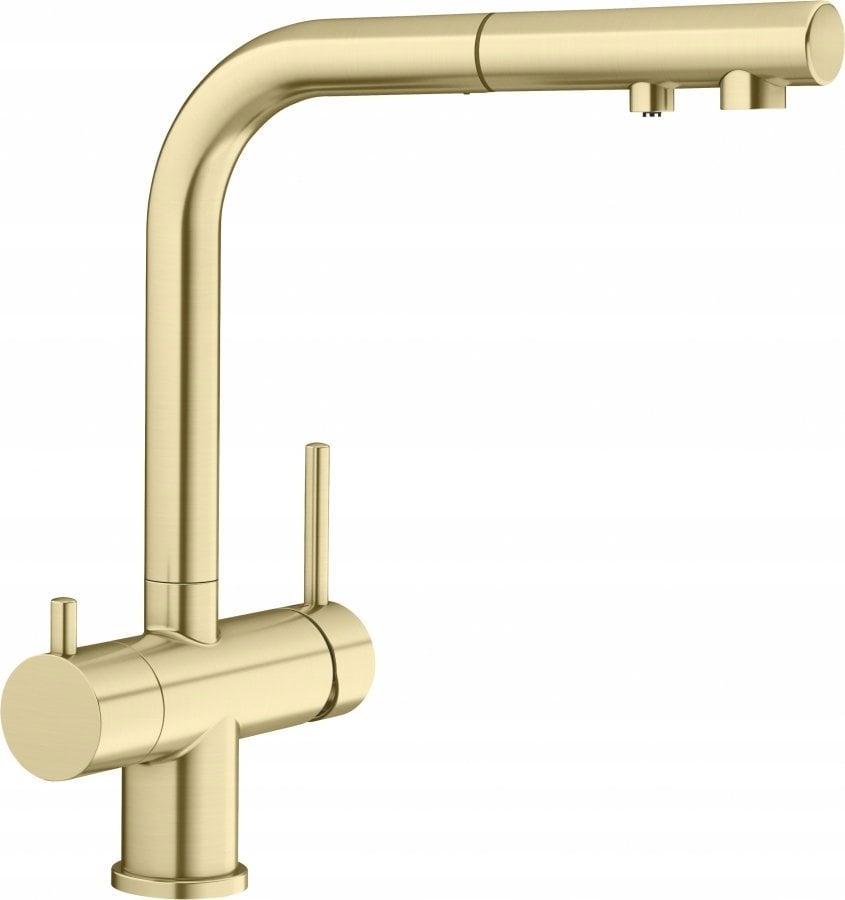 Bateria kuchenna Blanco Bateria FONTAS-S II Satin GOLD z wyciąganą wylewką