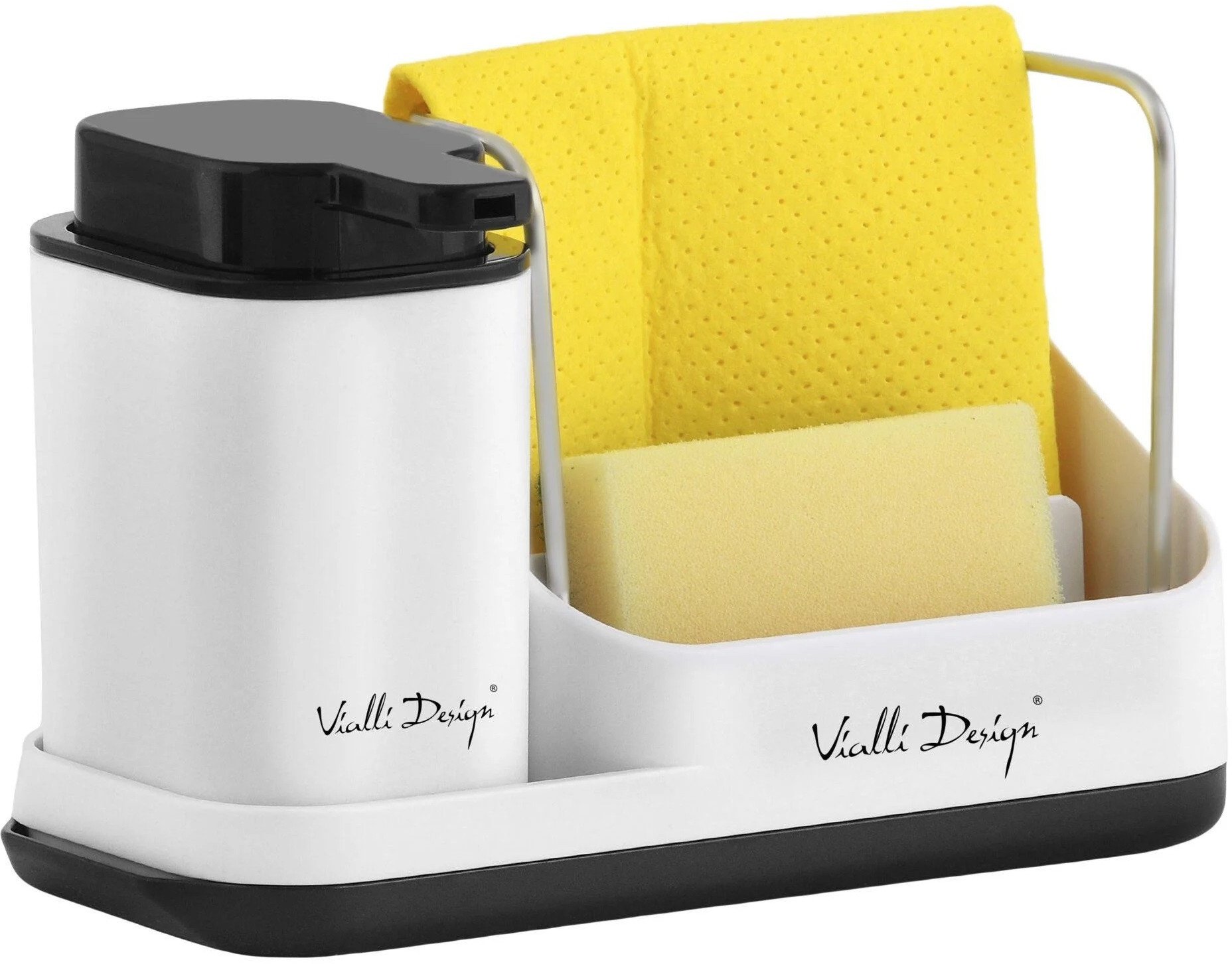 Organizer kuchenny z dozownikiem Livio Duo biały