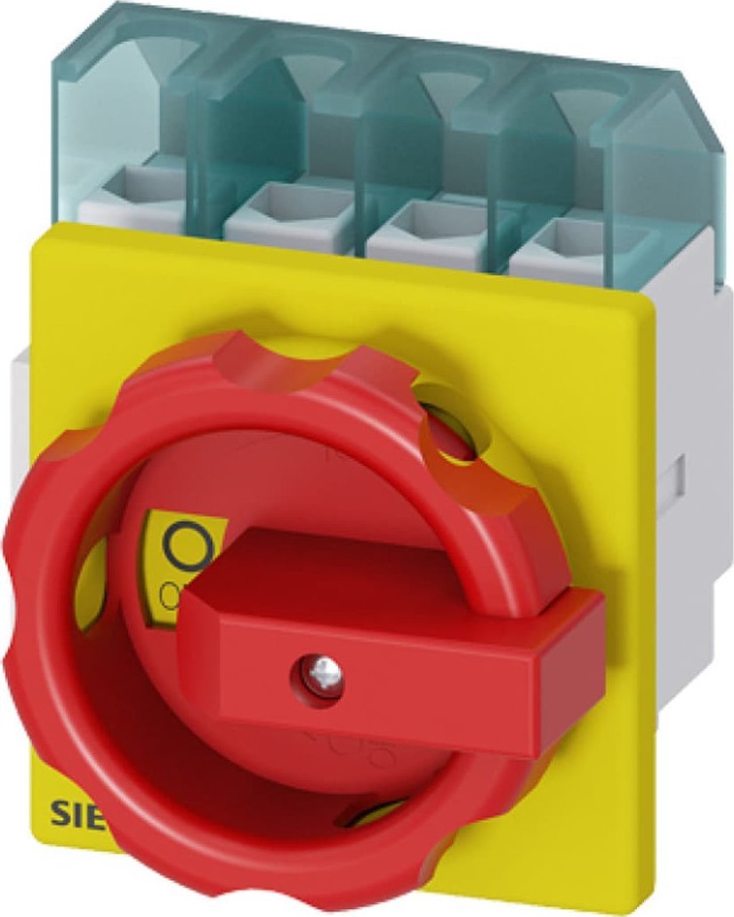 Siemens Łącznik krzywkowy 4P 9.5kW /AC23 A 7.5kW /AC-3 Iu=25A/AC-21A montaż tablicowy blokowanie w pozycji 0 na 3 kłódki 3LD2103-1TL53