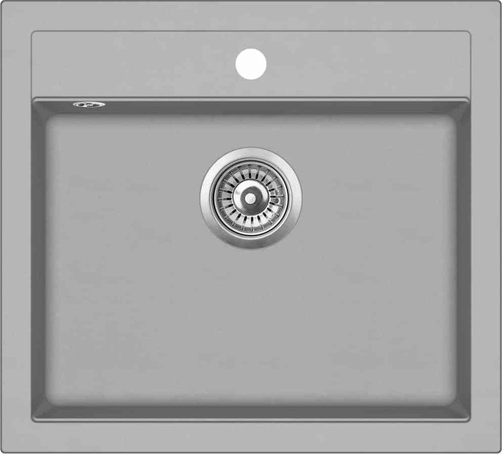 Zlewozmywak vidaXL Granitowy jednokomorowy, szary